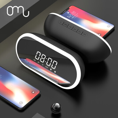 

Omu N3 Creative Dual Speaker Bluetooth Speaker Mirror Alarm Clock Wireless Outdoor Mini Speaker Card Portable Phone Computer Car Desktop Subwoofer Radio White