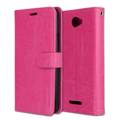 

MOONCASE BQ Aquaris U Lite 3 Card Photo Frame Leather Case - Rose Red