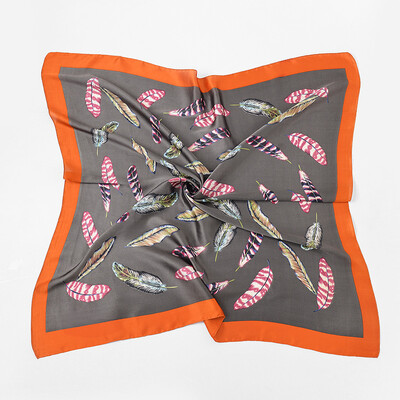 

Spring&summer new ladies Korean version of the decorative square scarf silk print feather scarves professional wild small scarf