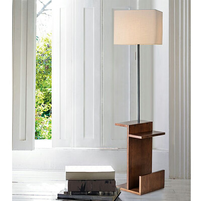 

Concise Modern Vertical Floor Lamp with USB Charging Port&Socket with Light Source