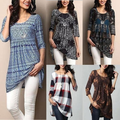 

Fashion Women Loose Long Sleeve Tops Blouse Shirt Casual Cotton T-Shirt