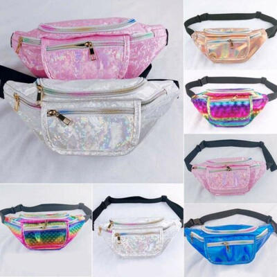

Women Girl Fashion Glitter Waist Fanny Pack Bum Belt Bag Pouch Travel Hip Purse