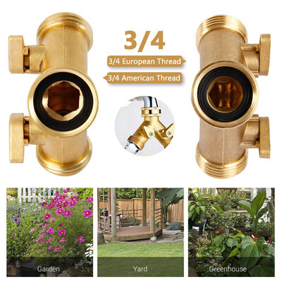 

34 Two Way Double Garden Tap Hose Pipe Splitter Faucet Connector Adaptor