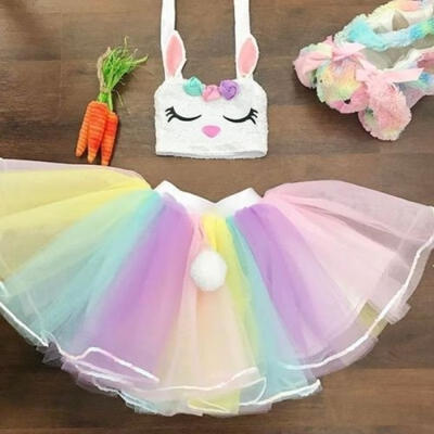 

Kids Girls Princess Dress Fancy Crop Tops Skirt Costume Cosplay Party Dress