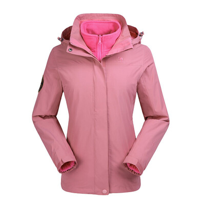 

Jingdong special contribution camel outdoor CAMEL Jackets men&women three-in-one two-piece waterproof windproof mountaineering clothing female A8W131155-1 coral powder S