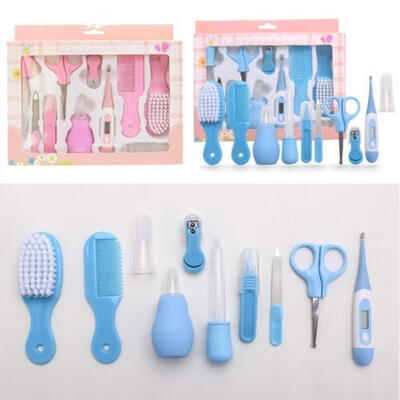 

10pcs Cute Toddler Baby Boys Girls Kids Newborn Health Care Set Nail Hair Brush Thermometer Kids Grooming Kit