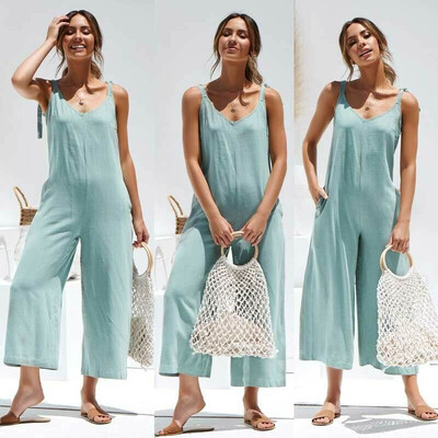 

Women Casual Loose Pants Overalls Straps Jumpsuit Playsuit Romper Trousers