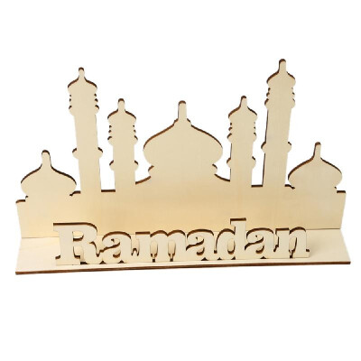 

Eid Mubarak Wooden Sign Stand Word Plaque DIY Art Craft Ornament Home Desktop Decoration