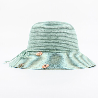 

Women Straw Hat Flower Beading Bow Foldable Sweet Elegant Sun Summer Holiday Beach Vacation Cap