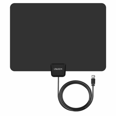 

Leadzm 1080P Digital Indoor TV Antenna 35 Mile Range - HDTV Antenna Black