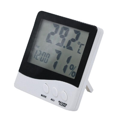 

Mini Digital LCD Hygrometer Thermometer Temperature Humidity Gauge Meter with Clock