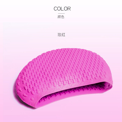

You swim silicone swimming caps men&women adult bubble cap long hair comfortable waterproof earmuffs fashion swim cap 7815 rose red