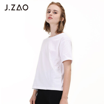 

Beijing Tokyo made JZAO Ms Black Technology 5 seconds submerged solid color round neck heavy T-shirt white L 16584A