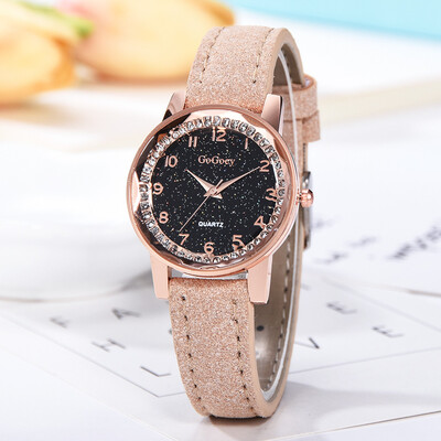 

RM Fashion Simple Flat Digital Scale Dial Belt Fashion With Quartz Womens Watch