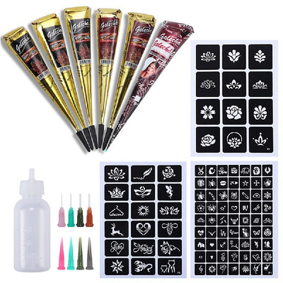 

Temporary Tattoo Tool Kit Tattooing Stencils Creams Empty Bottle Soft & Hard Tubes for Tattoo DIY & Salon Use