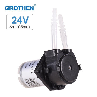 

GROTHEN DC 24V Dosing Pump Peristaltic Pump Mini Water Liquid Pump Peristaltic Tube Head Self-Priming Function for Aquarium Lab Ch
