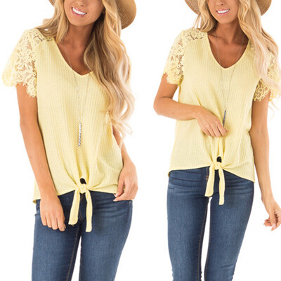 

Starmoon Women Summer Sexy Pure Colour V-collar Top Fashion Short Sleeve T-shirt