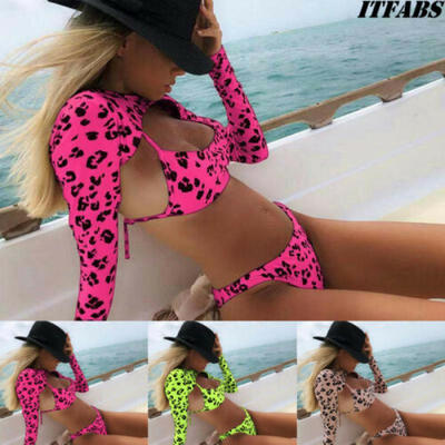 

Women Leopard Print Bikini Set Push Up Swimsuit Bathing Suit Swimwear Beachwear