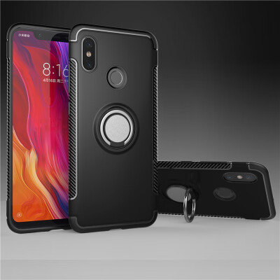 

Back Cover For Xiaomi Mi 8 SE Mi8 SE Case Car Holder Stand Hard PC Silicon Ring Suction Bracket Celulars