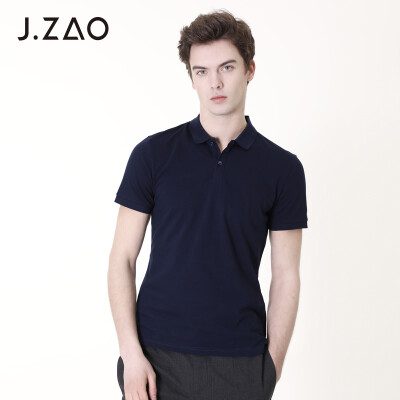 

Tokyo Tokyo made JZAO mens liquid ammonia cotton short-sleeved polo shirt navy blue XXL 185104A