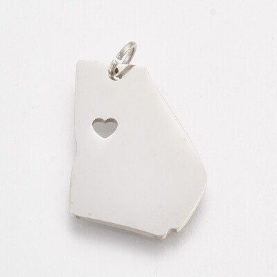 

202 Stainless Steel Pendants Map of Georgia Stainless Steel Color 225x17x1mm Hole 3mm