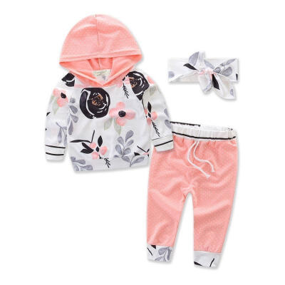 

3pcs Toddler Infant Newborn Baby Boy Girl T-shirt TopsPants Outfits Set Clothes