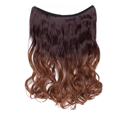 

Invisible Wire No Clips in Hair Extensions Secret Fish Line Hairpieces Silky Straight real natural Synthetic