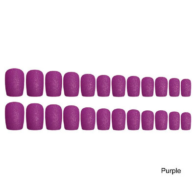 

24pcsset Full Cover Matte False Nails Short Round Head Soft Pure Color Oval Frosted Fake Nails Artificial Nails Art Tips