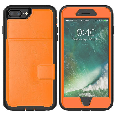 

For iPhone 7 Plus 8 Plus CaseSamsung s9 s9 plus Leather case card bag series Suitable for magnetic on-board supports