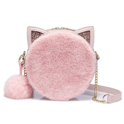 

Marsoul new ladies round crossbody bag fashion shoulder bag plush small round bag round bag