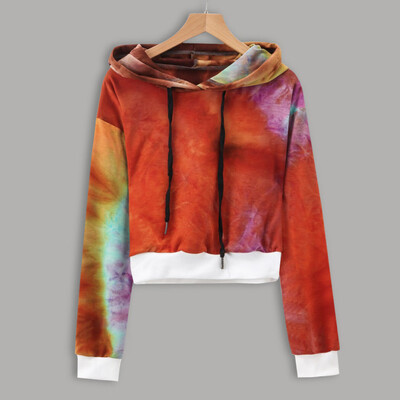 

Starmoon Womens Sexy Printed Hooded Long Sleeve Short Sweatshirt Hoodies Tops Blouse