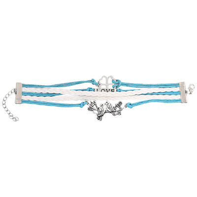 

Novel Cartoon Animal Bird Plant Leaf Letter Love Decoration Unisex Multilayer Weave Alloy Rope Bracelet