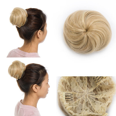 

Messy Hair Bun Chignons Synthetic Hair Extensions Wavy Updo Scrunchy Hairpieces