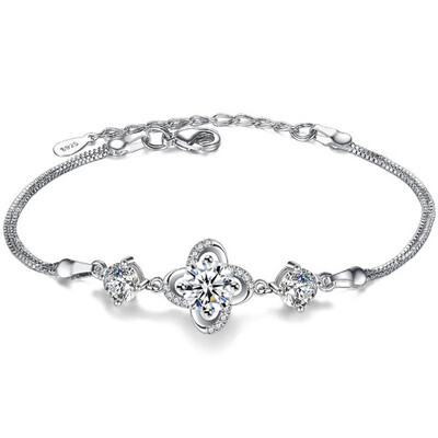 

Charm Bracelets For Women Cubic Zirconia Fashion Jewelry Brithday Gift Flower Accessories Friendship Gift WK15