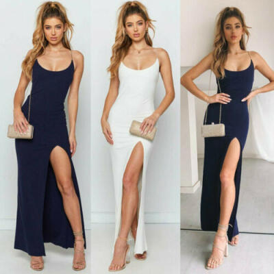 

US Womens Bandage Bodycon Sleeveless Sundress Club Backless Long Maxi Dress