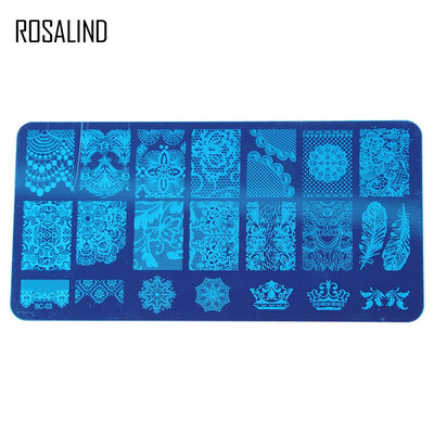 

ROSALIND 1pcs 126cm Rectangle Nail Stamping Template Flowers Animal Patterns DIY Nail Designs Manicure Stamp Plate Stencils