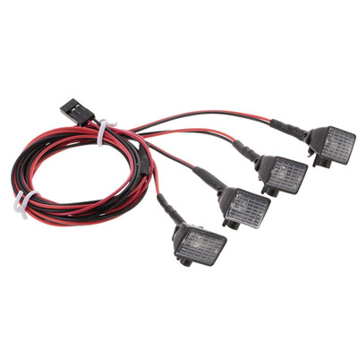 

Siaonvr RC Car Multi-Function Square 4 LED Lights for Axial SCX10 TRX-4 HSP Redcat