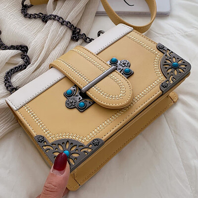 

Chic woman 2019 new Korean version of foreign gas chain small square bag summer fashion one shoulder oblique satchel bag