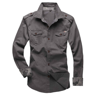 

SQSI Mens Tooling Cotton Wear Epaulettes Long Sleeve Shirt 4886