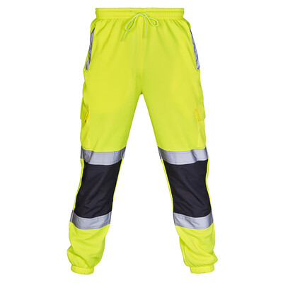 

HI VIS VIZ JOGGERS SLIM FIT TROUSERS SAFETY WORKWEAR JOGGING BOTTOMS SWEAT PANTS