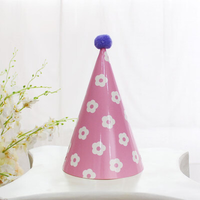 

FUNNYBUNNY Kids Happy Birthday Paper Party Cone Hats with Pom Poms 12ct Happy Birthday Crown Baby One Year Birthday