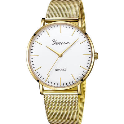 

Relogio Feminino Geneva Women Watches Luxury Mesh Band Stainless Steel Analog Quartz Wristwatch Woman Lady Silver Watch