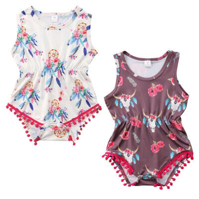 

Newborn Baby Girl Toddler Summer Clothes Flower Romper Bodysuit Jumpsuit Outfits