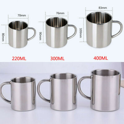 

Stainless Steel Coffee Tea Mug Cup CampingTravel Outdoor Drink Picnic Travel