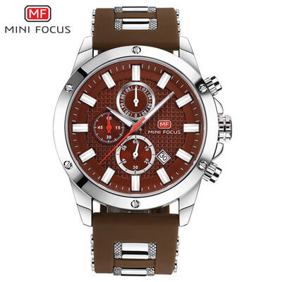 

MINI FOCUS Sports Men Watches Fashion Military Waterproof Chronograph Silicone Quartz Wristwatch MF0089G