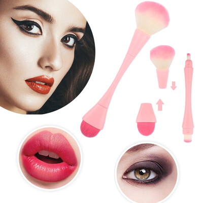

〖Follure〗2 head Makeup Brush Retractable metal Eye Eyeshadow Brush Cosmetics Portable