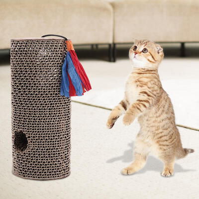 

Greensen Cat Corrugated Column Scratch Board Toy Mint Bell Pet Funny Interactive Toys