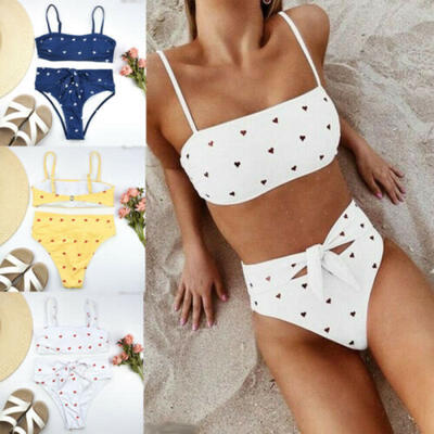 

Women Heart-shaped Padded Bra Bikini Set Swimwear Swimsuit Bathing Beachwear