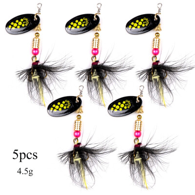 

5pcs Spoon Metal Vivid Wobble Sequin Fishing Lures Spinner Baits Wobbler Hooks Fish Lure Fishing Sequins Hard Bait Spinnerbaits