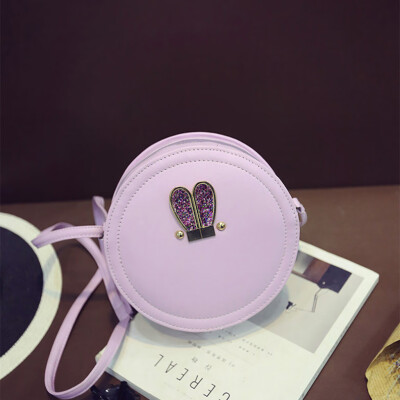 

Tailored Fashion Women Single Shoulder Rabbit Ears Small Circular Bag Texture Zipper Bag